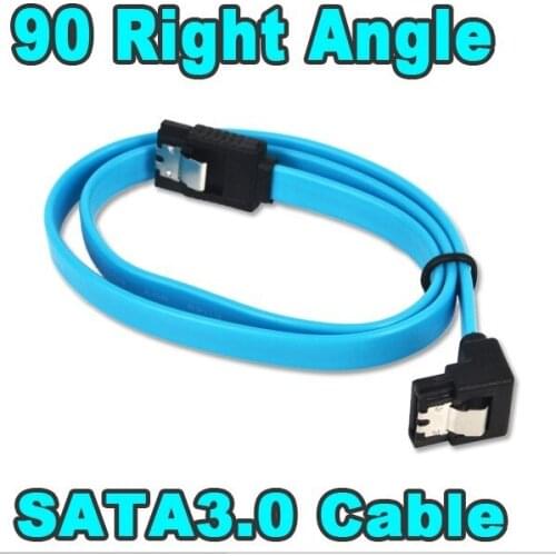 5pcs/lot 2016 Super Speed 50CM Straight 90 Right Angle SATA 3.0 Cable 6GB/s SATA III Cable 50cm Flat Data Cord for HDD SSD