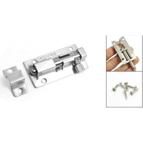 Silver Tone Stainless Steel Security Lock Barrel Bolt 2.4" 5 Pcs