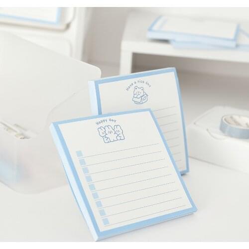 60sheets Memo Pad Cute Series Simple Horizontal Line Message Memo Students Can Tear Off Memo Paper 2 Types Memo Pads