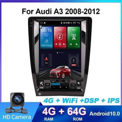 Android 10 Car Multimedia Video Player Car GPS Navigation Car MP3 MP4 Player for Audi A3 2008-2012 navigation Car Monitors