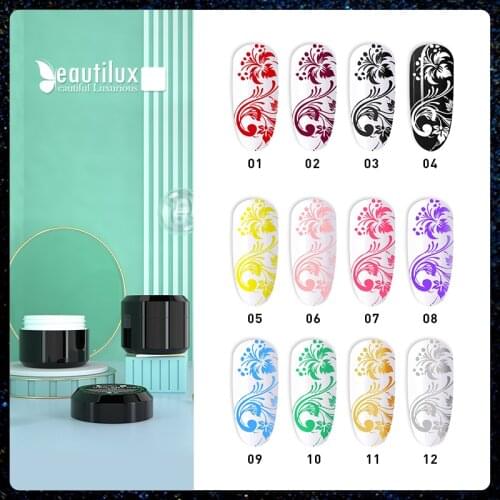 Beautilux 1pc Nail Art Stamping Gel UV LED Nails Printing Transfer Gel Soak Off Gels Nail Polish Lacquer For Nail Design 6g