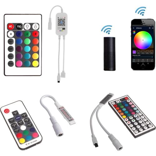 DC 12V Bluetooth WiFi Wireless RGB Controller Music IR RF LED Lights Strip Remote Controller For RGB LED Strips Lights 5050 2835