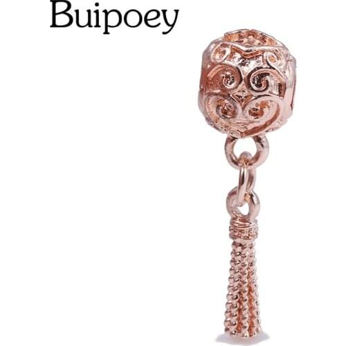 Buipoey 1Pcs Rose Gold Dream Balloon Beads Dangle Charm Fit Original Necklace Bracelets For Women Diy Jewelry Making Wholesale