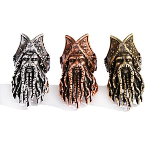 Punk Beads Making Charms For Jewelry Craft Moustache Accessories Indian Skull Bead Spacer Handmade Material Long Beard Jewelry