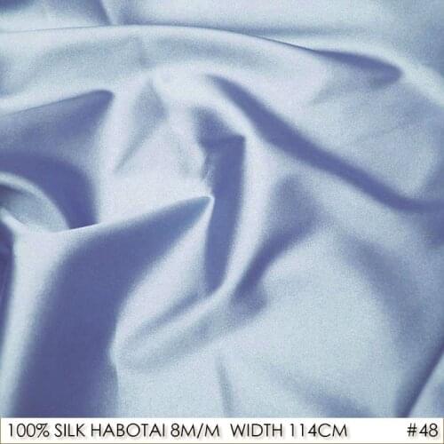 CISULI SILK HABOTAI 114cm width 8momme/100% Pure Mulberry Silk Lining Lighter fabric For Patchwork Quilts Grey Blue NO 48