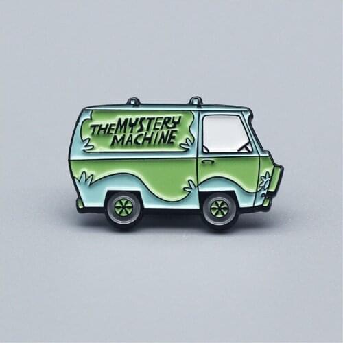 Cartoon Wild Jungle Bus Enamel Brooch Green Bus Secret Transportation Lapel Badge Denim Jacket Backpack Pin Decoration