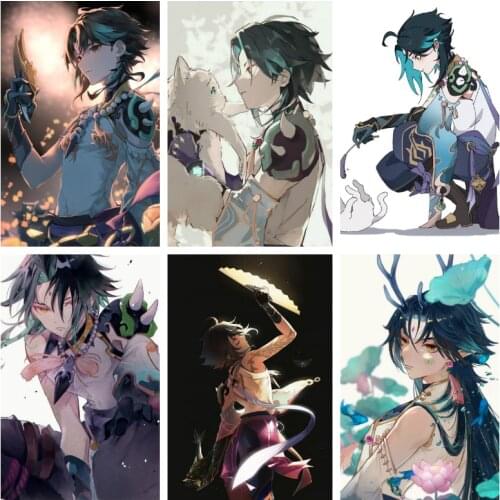 Genshin Impact Xiao Game Poster Anime One Piece Canvas Painting on The Wall Posters Prints Decor Painting Living Room Wall Decor