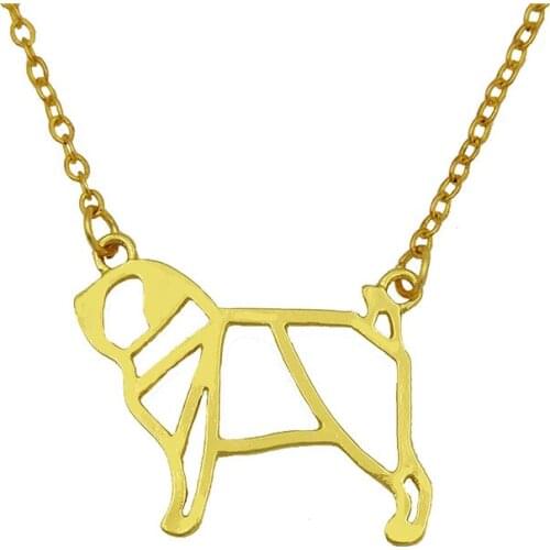 LPHZQH Fashion Cartoon Origami Pug Dog Necklace Women Chain Choker Necklace Collar Animal Jewelry Gift Steampunk Drop Shipping