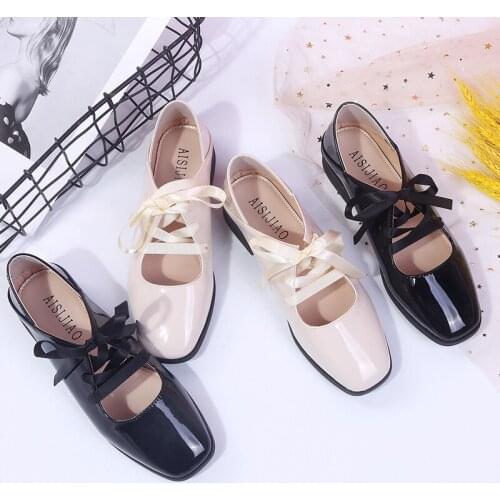 Fashion women single shoes solid color 2020 explosion models spring Lace-up decoration elegant banquet daily women shoes U29-32