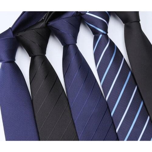 High Quality 2020 Designer New Fashion Dark Blue Striped 8cm Wide Ties for Men Business Formal Suit Necktie with Gift Box