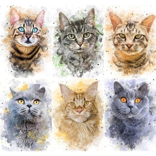 New Sale 5D DIY Diamond Painting Animal Cat Cross Stitch Kit Full Drill Embroidery Mosaic Art Picture of Rhinestones DM2125
