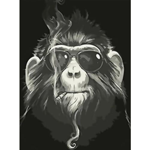 DIY 40X50cm Oil Painting By Numbers Orangutan with sunglasses Paint by numbers On Canvas Home Decor Digital Painting chrismas