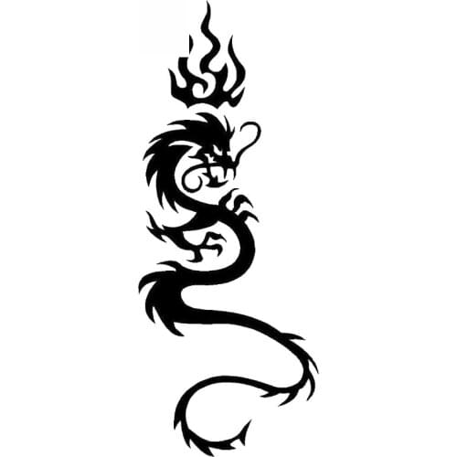 Flame Dragon Sticker High Quality Car Window Decoration Motorcycle Personality Pvc Waterproof Decal Black/white, 20cm*8cm