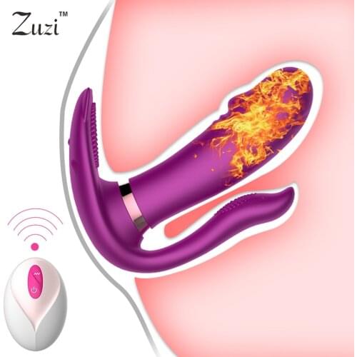 Wearable Heating Dildo Vibrator Remote Control Clitoris G-Spot and Anus Triple Massager Female Rechargeable
