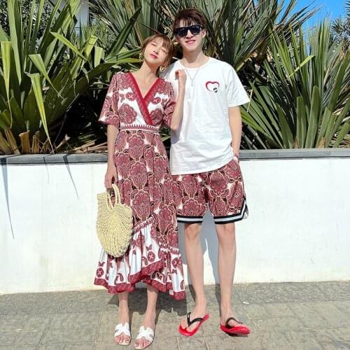 No. 2115 new beach holiday style matching outfit couples clothes couples clothing