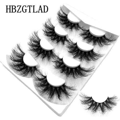 NEW 4 Pairs 100% Mink Fake Eyelashes 3D Eyelashes 25MM Mink Lashes Natural Dramatic Volume Eyelashes Extension False Eyelashes