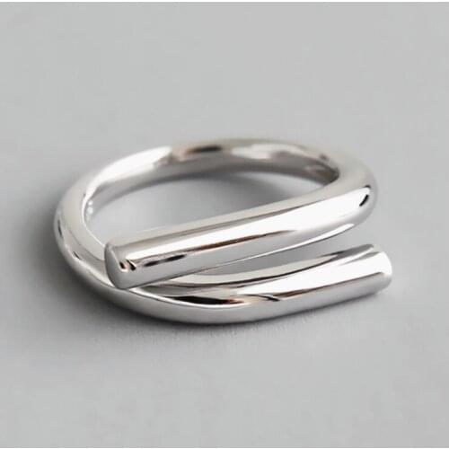 New Fashion Personality Creative Smooth Interwoven 925 Sterling Silver Jewelry Temperament Popular Opening Rings R679