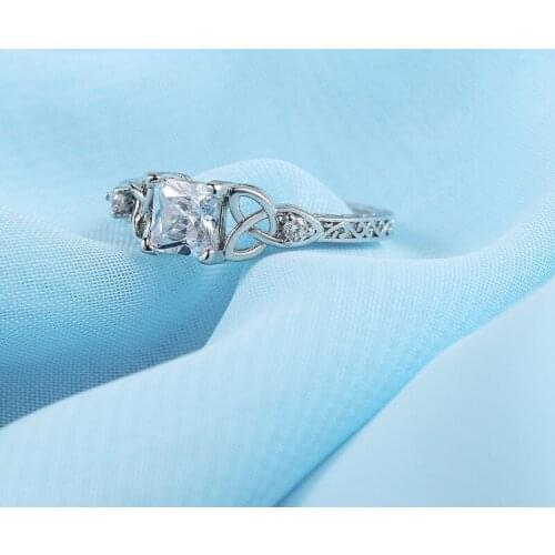 Wedding jewelry Ring geometric pattern square size 5-11 chic simple