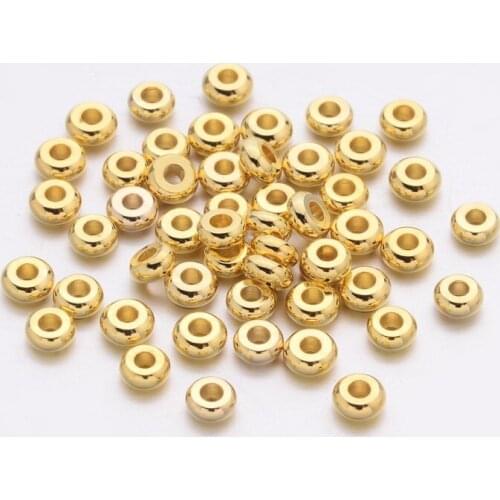 PandaHall 2000pc Golden Spacer Beads Metal for jewelry making DIY Accessories,about 4mm in diameter, 1.9mm thick, hole:1.2mm F60