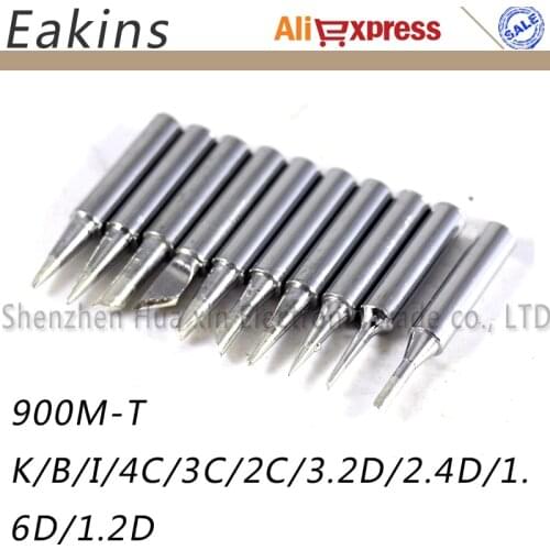 Freeshipping 10/pcs Solder Tip Soldering Station Iron Tip 900M-T Hakko Saike 909D 852D+ 936 Soldering Rework Station Tool Kit