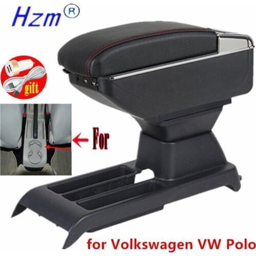 Armrests Box with USB for Volkswagen VW Polo 2001 ~2009 Leather Car Center Console Armrest Storage Box