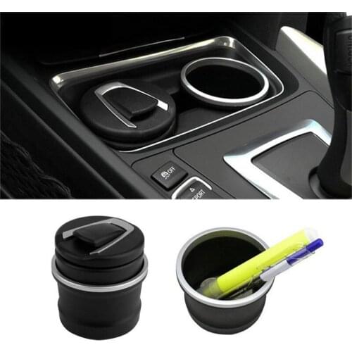Portable Ashtray Auto Car Truck LED Cigarette Smoke car Ashtray Blue Light Smokeless Ashtray Cigarette Holder Anti-slip Rubber