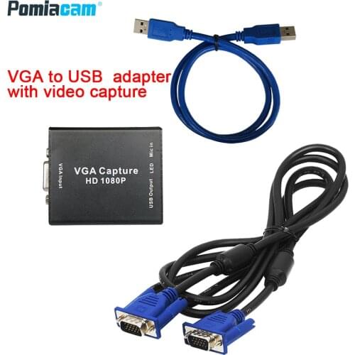 VGA to USB adapter converter with audio and video capture card 1080p Drive-free high-difinition picture quarity