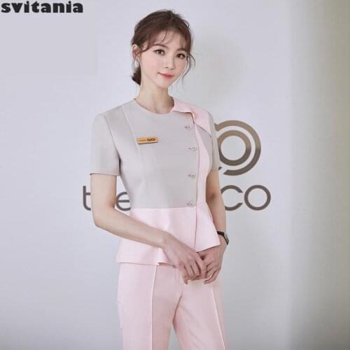 Professional Suit Female Summer Beauty Salon Cosmetologist Work Clothes Mother And Baby Nurse Skin Manager Work Clothes Pants
