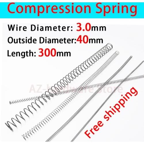 Compressed Spring Pressure Spring Wire Diameter 3.0mm, Outer Diameter 40mm, Length 300mm Release Spring Return Spring 1 Pcs