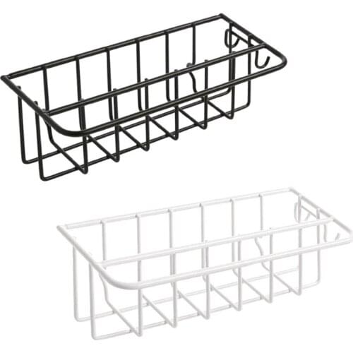 Self Adhesive Wall Mounted Wrought Iron Sink Rack Pool Rag Draining Shelf Holder
