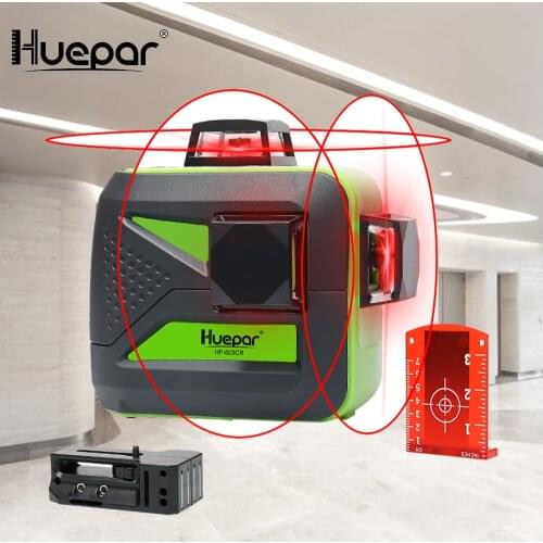 Huepar 12 Lines 3D Cross Laser Level Self-Leveling 360 Horizontal And Vertical Cross Super Powerful Red Laser Beam Line