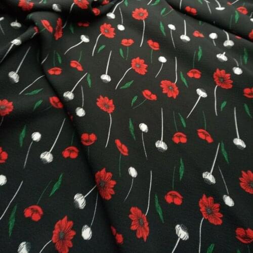 Chiffon fabric Dress fabric Summer dress material Bubble yarn Double wrinkle printing Chiffon Floral printed chiffon