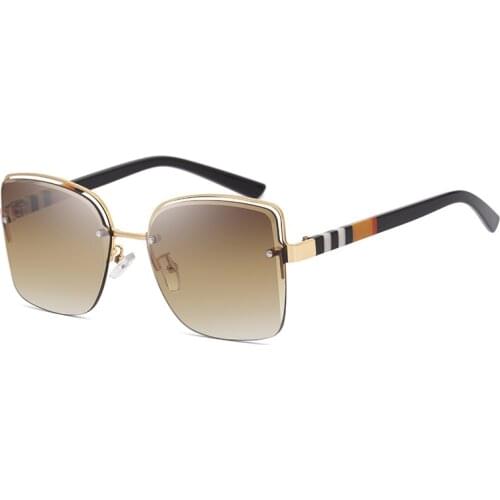 Frameless Stripe Sunglasses Hollow Men Women Fashion Shades UV400 Vintage Glasses