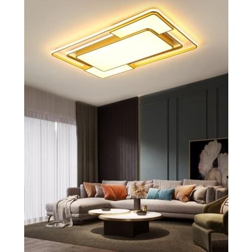 Modern iron hall living room ceiling lamp Nordic luxury LED bedroom ceiling light simple atmosphere study room Ceiling lighting