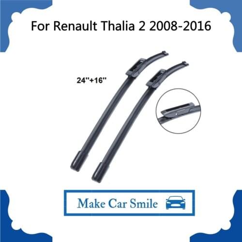 Windscreen Wiper For Renault Thalia 2 2008-2016 24''+16'' high quality Car Accessories Wipers Blade