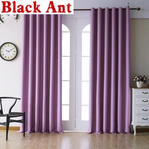 Blackout Curtain for Living Room Solid Color Gray Kitchen Curtain Tulle Sheer Fabrics Drapes Light Green Shade Treatment X412#30