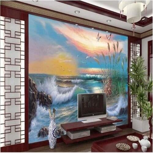 Wellyu Custom large - scale murals evening landscape landscape two butterfly backdrop non - woven environmental wallpaper