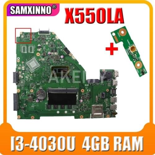 X550LA Motherboard I3-4030U CPU 4GB RAM (EDP) For Asus A550L X550LD R510L X550LC X550L X550 laptop Motherboard X550LA Mainboard