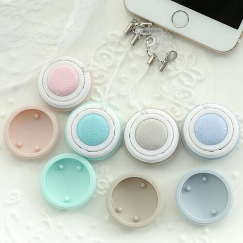 Macaron Mobile Phone Screen Cleaning Cloth Double Sides Available Camera Len Cleaner Decorative Keychain with Hook, Dust Plug
