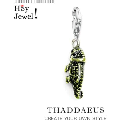 Pendant Green Enamel Gecko Chameleon Charm Pendants For Jewelry Making 925 Sterling Silver Silver Lizard Pendants Fit Bracelets