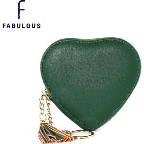 2021 Candy Color Pure Coin Puse Wallet Womens Cute Heart Shape Pu Leather Change Pouch Kids Girls Key Holder