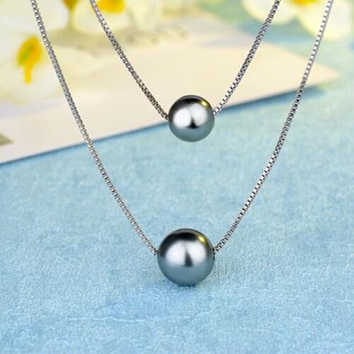 2019 Hot Sale Popular Silver Color Jewelry Fashion Pearl Double-layer Integration Female Personality Necklace For Women