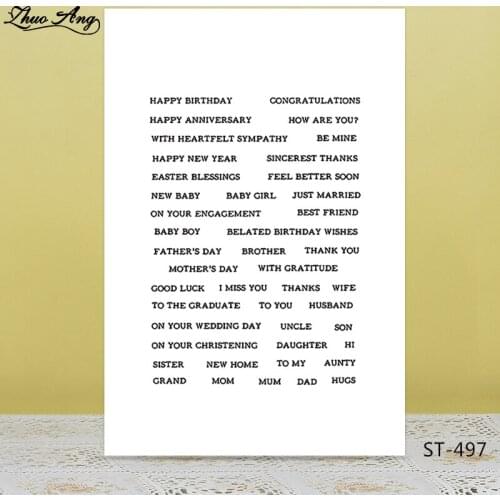 ZhuoAng Easter blessing Transparent Clear Silicone Stamp/Seal for DIY scrapbooking/photo album Decorative clear stamp