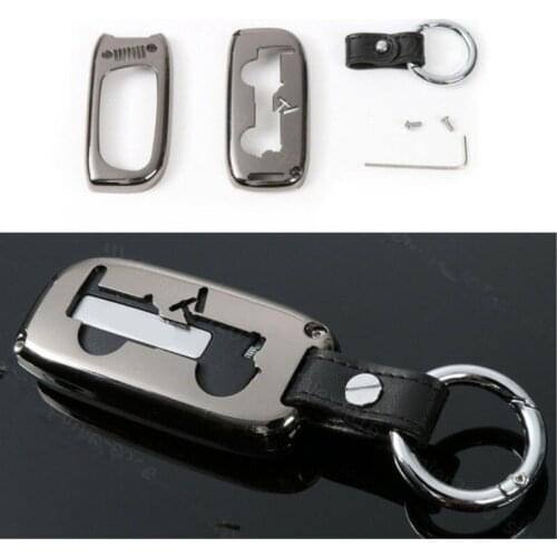 1pc Gold Metal Fit For Jeep Cherokee 2014-2017 Remote Key Cover shell Key Case Cover Pink Black Color Car Key Case Accessories