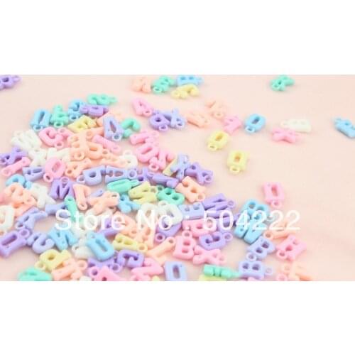 1000pcs variety pastel colors 12mm resin acrylic plastic sweet tiny numbers alphabet buttons beads charm