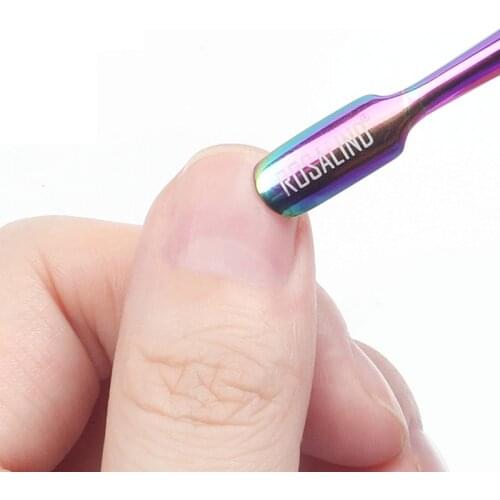 13cm Rainbow Stainless Steel Nail Cuticle Pusher Nail Art Files UV Gel Polish Remove Manicure Care Nail Groove Fast Clean Tool