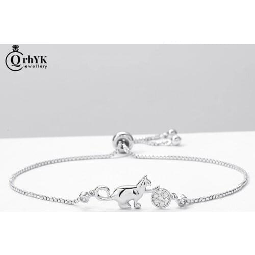 2021 Kawaii Womens Hand Bracelets Cat And Ball Charm Bracelets On Hand For Women Friends Simple Jewelry Gift