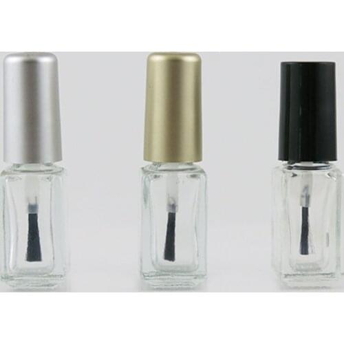 360pcs 4ml Portable Empty Clear Glass Nail Polish Bottle Paint Glue Containers Nail art Vials with Black Sliver Gold Brush Cap