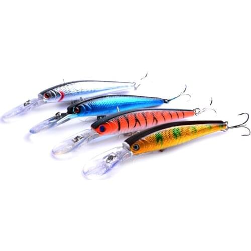 40Pcs Minnow Fishing lures 12.5cm 14g Crankbait Artificial Hard Bait Deep Sea Bass Lure Fishing Tackle Plastic Fish Wobbler
