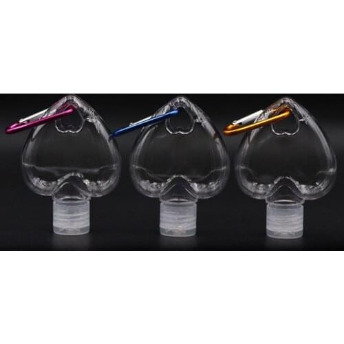 5Pcs 50ml Reusable Portable Heart Alcohol Spray Bottle Travel Small Keychain